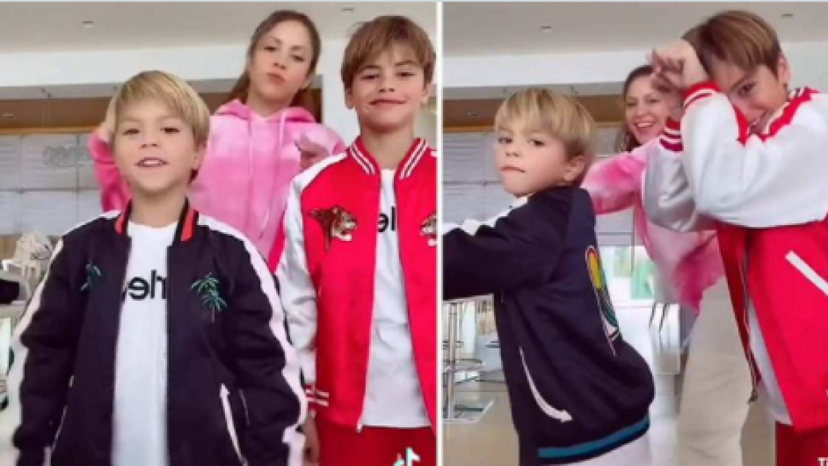 Shakira y sus hijos Milan y Sasha.