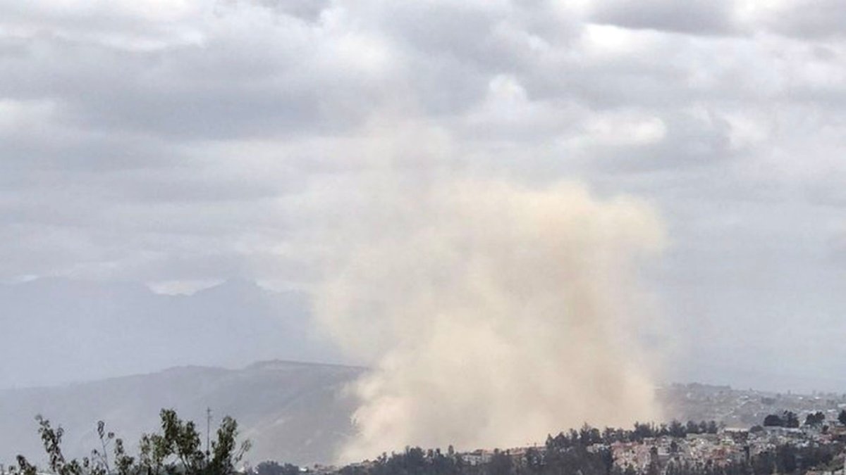 Polvareda. Los moradores del sector observaron una gran nube marrón.