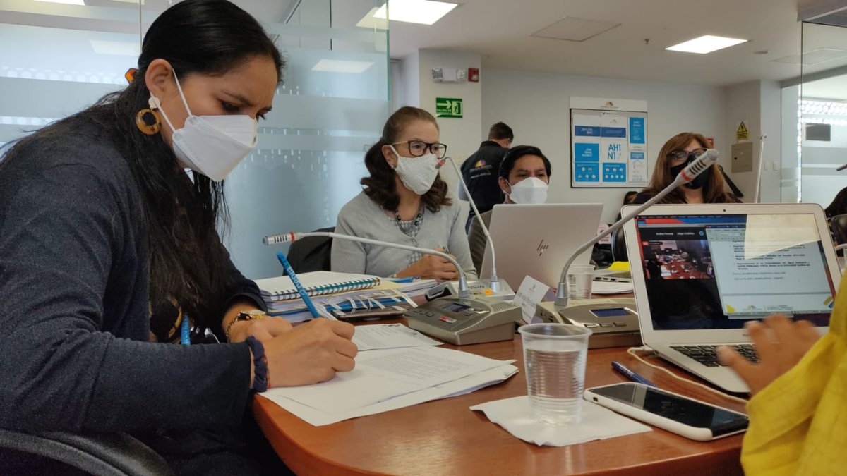 Olga Núñez expuso que en el presupuesto general del Estado existe un déficit de $ 627 millones para cubrir los pagos del 2021 para el IESS.