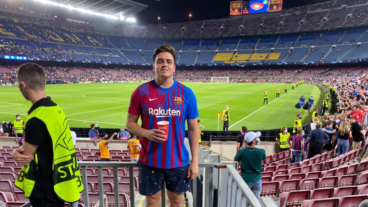 Luis Mejía, de 29 años, cumplió su sueño de ver al Barcelona en el Camp Nou.