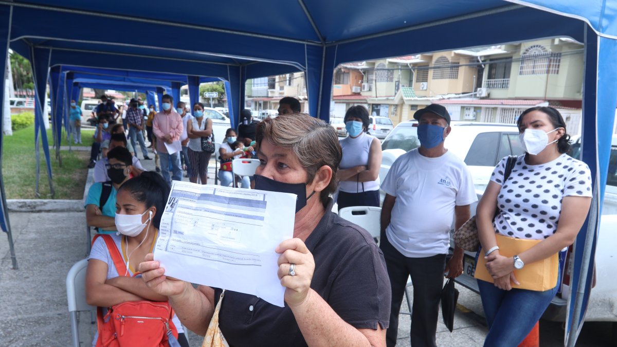 Reclamo. Elsy Vera muestra que debe pagar $ 409 por energía eléctrica pese a que es un terreno sin habitar.