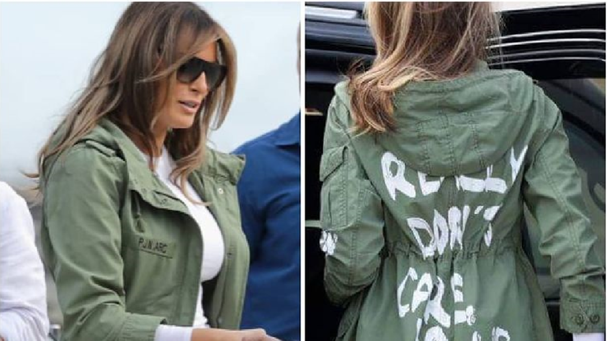 En 2018, Melania Trump, entonces primera dama de Estados Unidos, visitó un centro de detención de niños inmigrantes en Texas luciendo una chaqueta de Zara cuyo mensaje I really don’t care, do u? (Realmente no me importa ¿y a ti?, en español) quedó abierto a las interpretaciones.