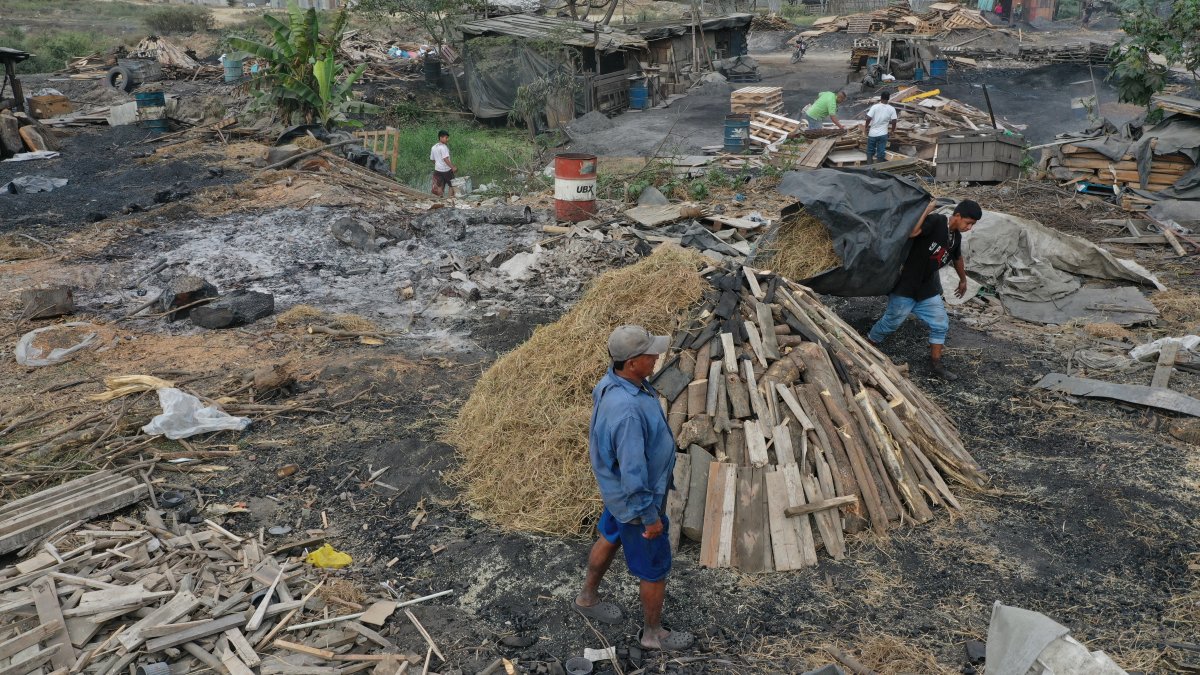 Trabajo. En el noroeste de Guayaquil, cerca del Parque Metropolitano, se realiza la labor.