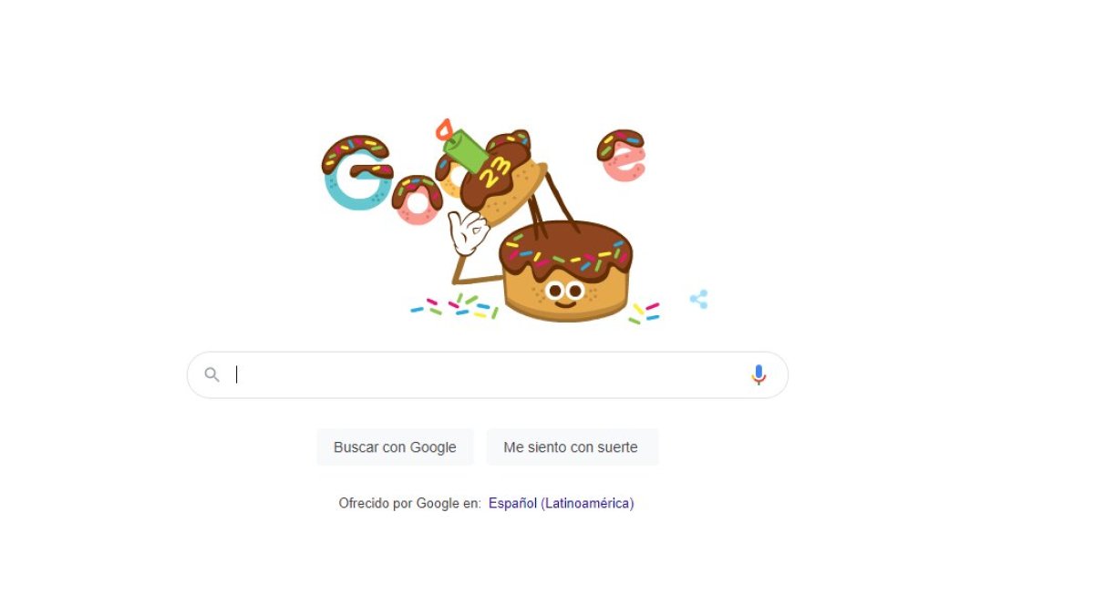 Este es el doodles con el que Google celebró su aniversario.