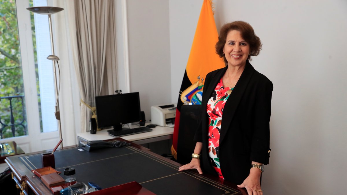 La ecuatoriana Rosalía Arteaga, candidata a dirigir la Secretaría General Iberoamericana (Segib), durante la entrevista con EFE.