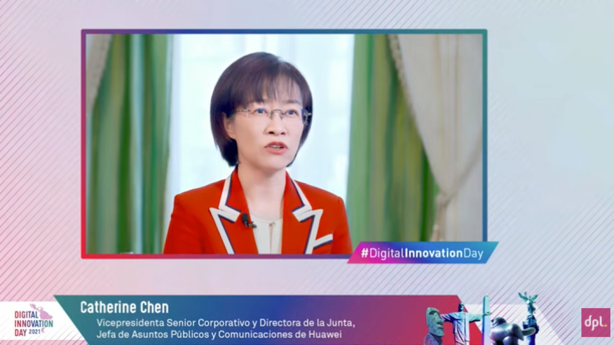 Catherine Chen, vicepresidenta senior corporativo de Huawei, durante el Digital Innovation Day 2021.