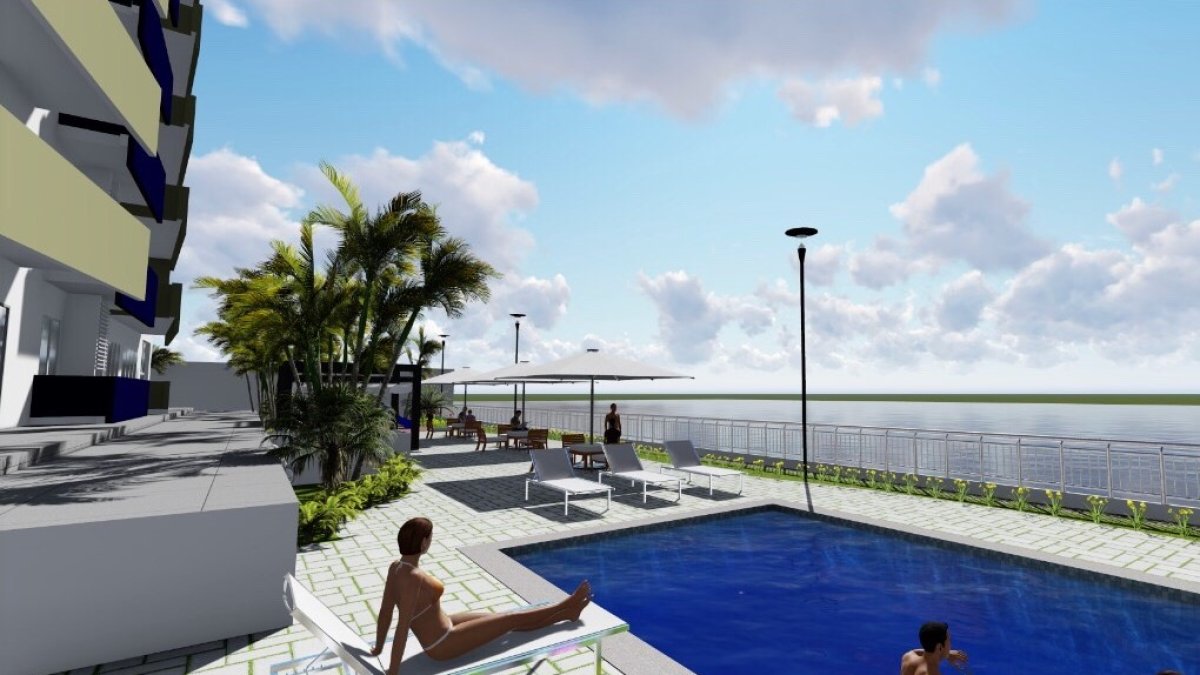 Servicio. El conjunto Deira Towers contará con guardianía 24 horas,

área social con piscina, juegos infantiles.