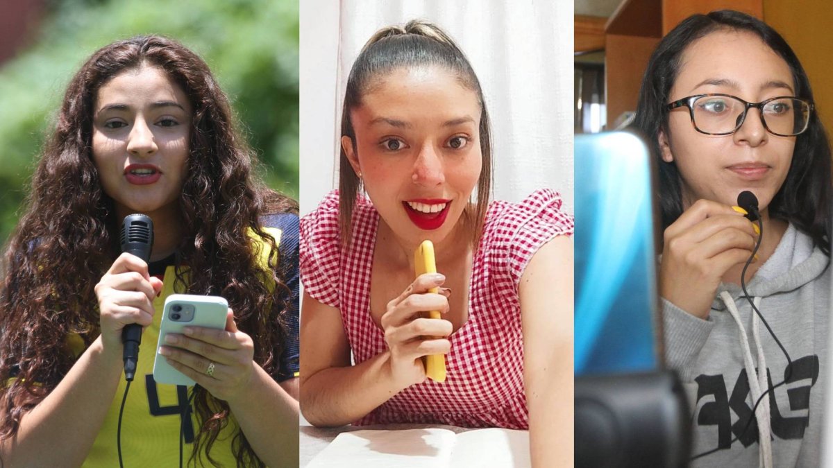 Thais Giler, Dayana Cabrera y Belén Jiménez forman parte de las primeras estudiantes de la Escuela de relatoras.