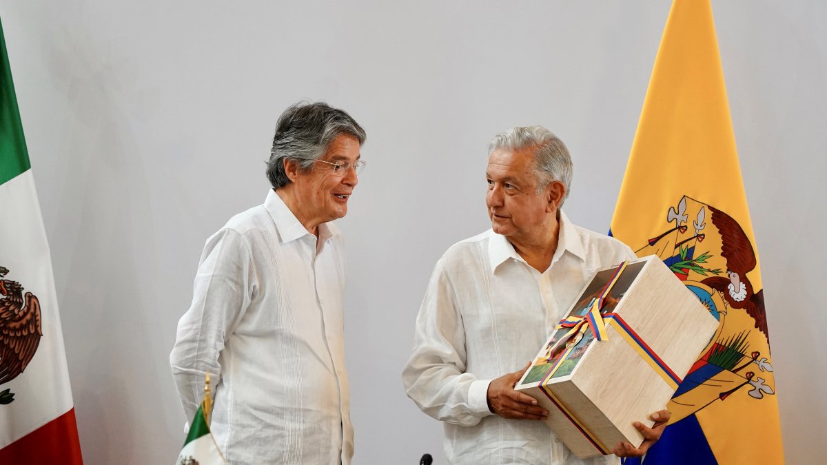 El presidente Lasso visitó a su similar de México, Andrés Manuel López Obrador, en agosto de 2021.