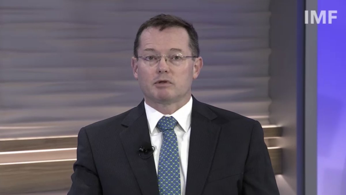 El director interino del Departamento del Hemisferio Occidental del FMI, Nigel Chalk, en una conferencia de este 21 de octubre de 2021.