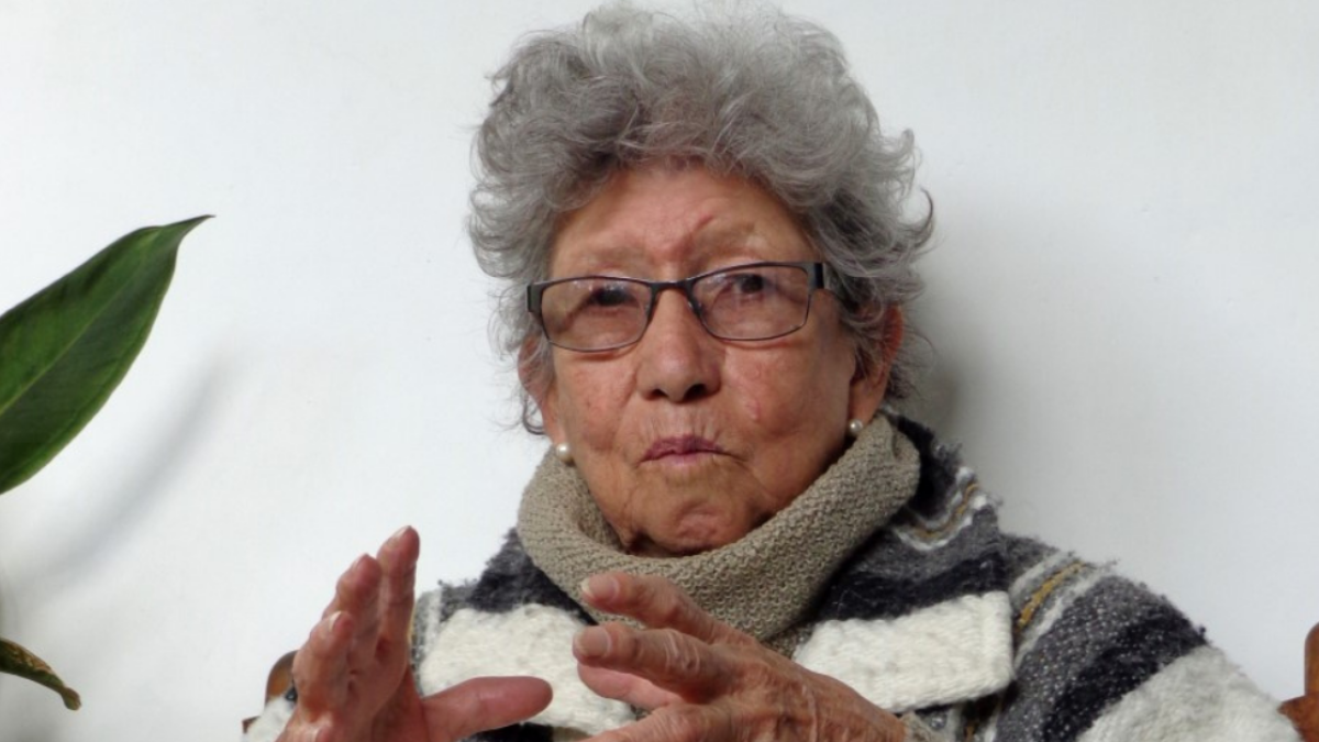 Eudoxia Estrella en una de las conversaciones para Gráficos Nacionales.