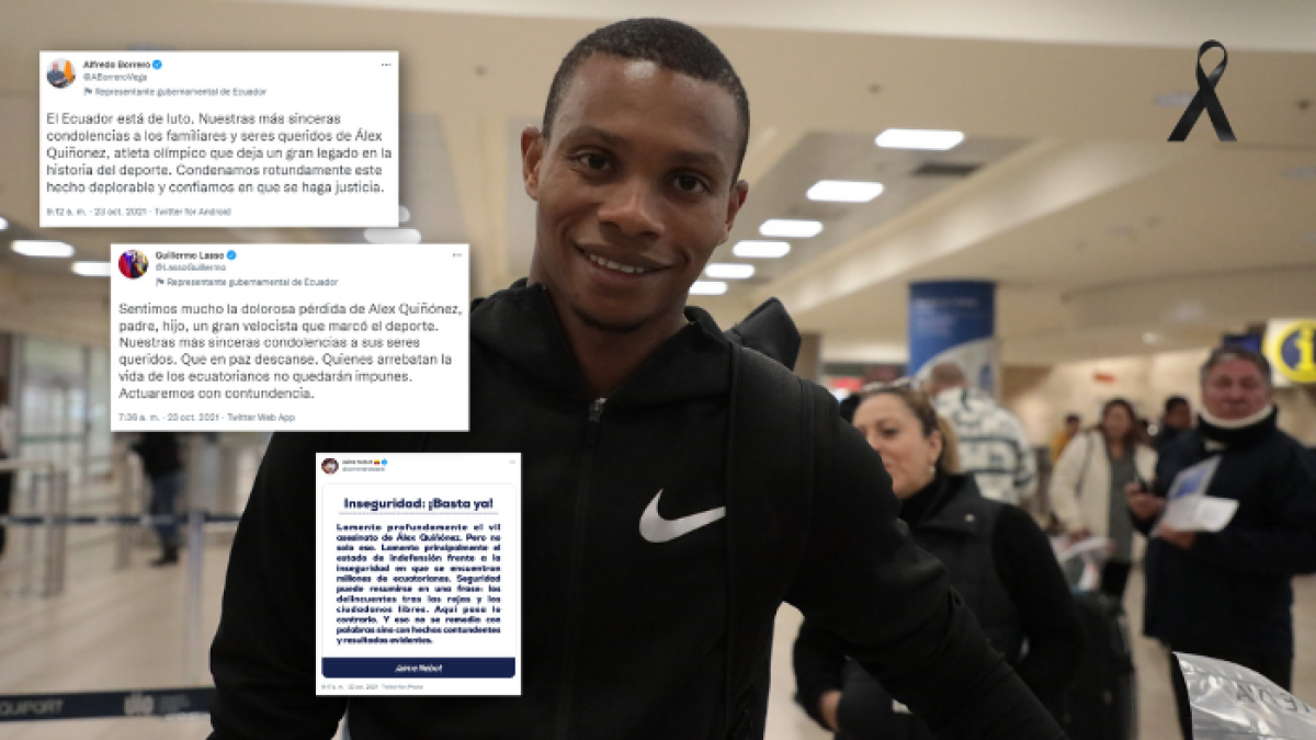 Álex Quiñónez fue asesinado este 22 de octubre. Políticos dejan sus condolencias en Twitter.