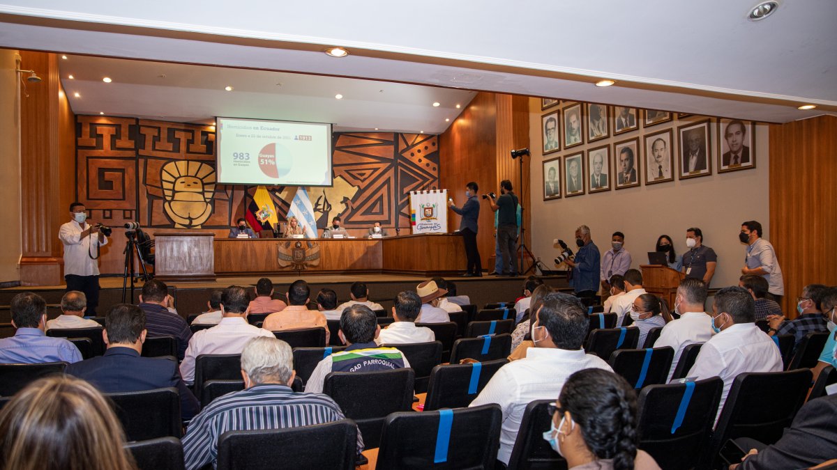 Cita. Sesión Extraordinaria del Consejo Provincial del Guayas, ayer.
