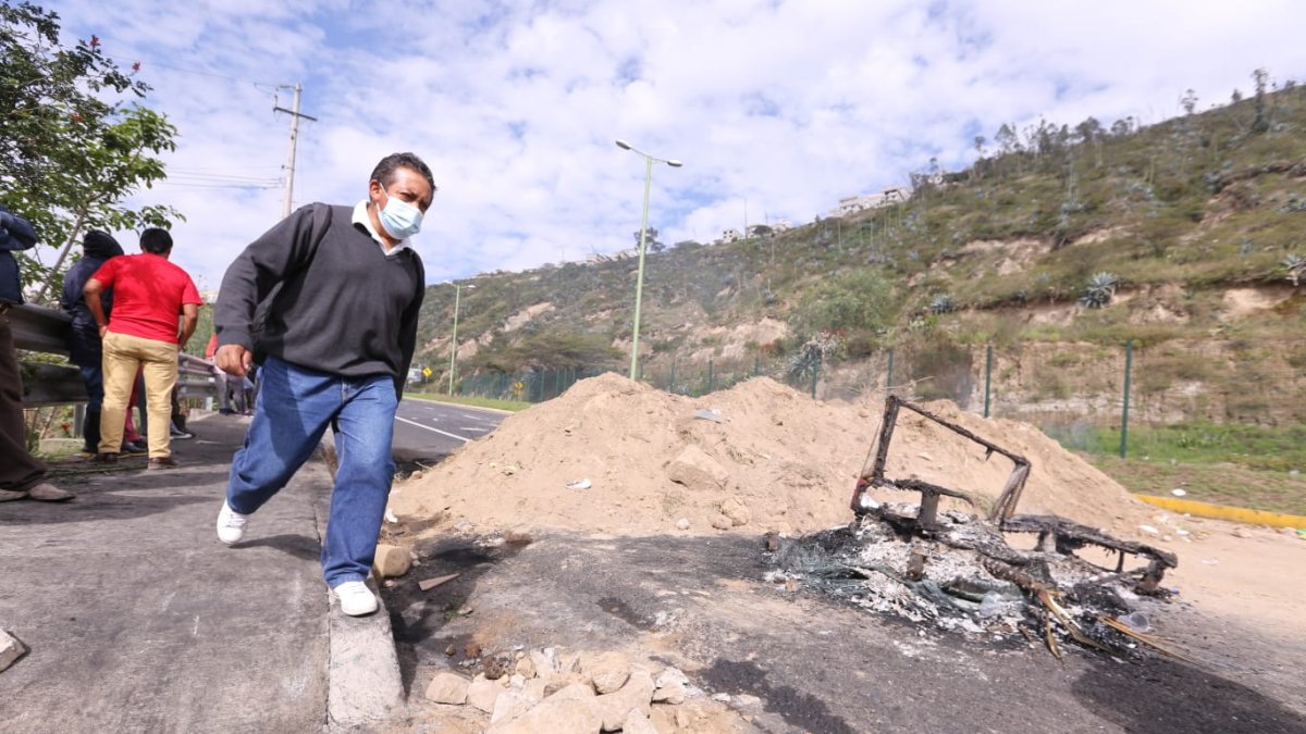 Ayer, en el segundo día de las protestas fue cerrada la Panamericana Norte.