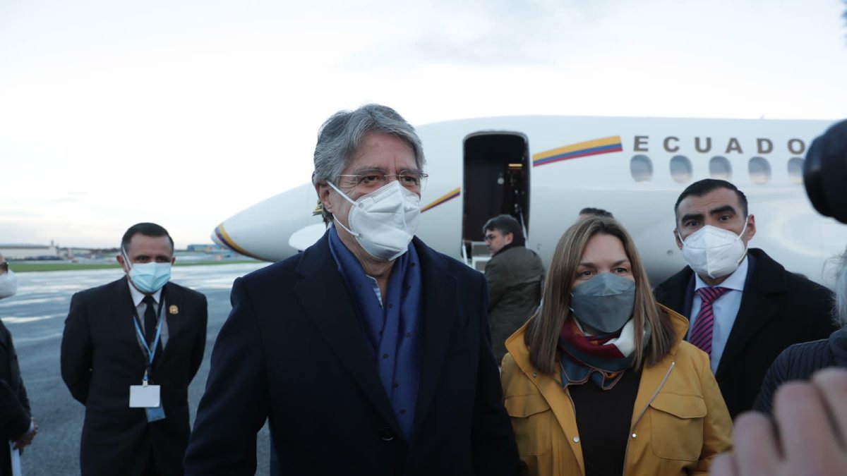 Presidente. Guillermo Lasso y su esposa Lourdes Alcívar llegaron este domingo 31 de octubre a Reino Unido para la conferencia de la ONU.