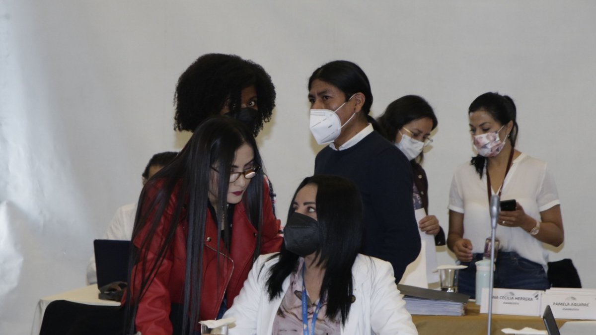 Sesión. La reunión de la comisión se extendió por casi ocho horas. La lectura del informe fue lo más extenso.