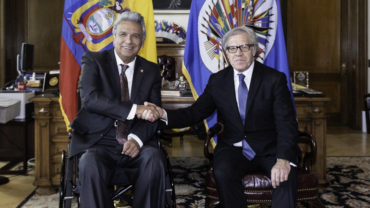 Lenín Moreno y Luis Almagro mantuvieron una reunión antes de hacer pública la aceptación del cargo en la OEA.