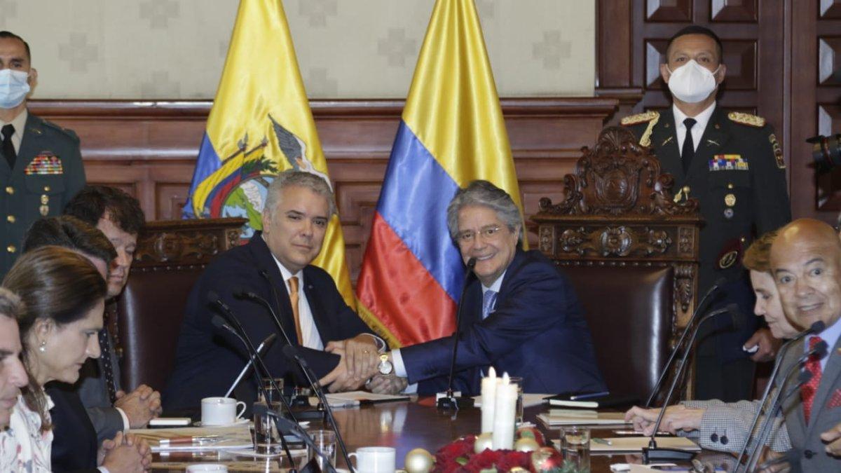 Reunión entre los presidentes Guillermo Lasso e Iván Duque.