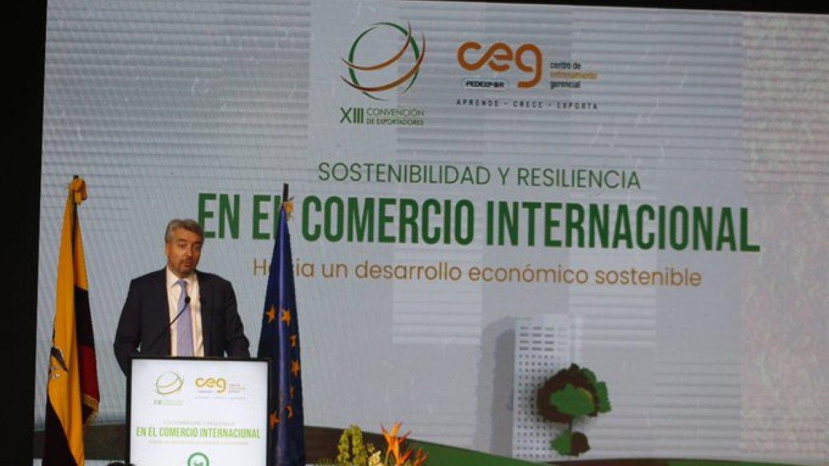 Inauguración. Felipe Ribadeneira, presidente de Fedexpor, encabezó el inicio del evento. 