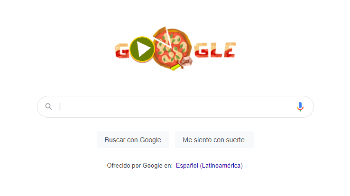 El 'doodle' interactivo ofrece la posibilidad de ganar puntos cortando porciones de pizza