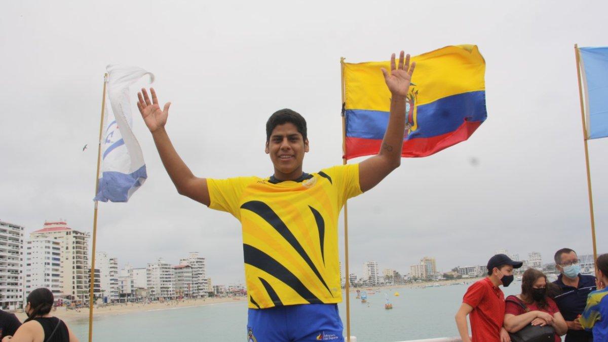 Farinango fue el protagonista de los 10 km en aguas abiertas de la Copa del Pacífico, al cronometrar dos horas y tres minutos.