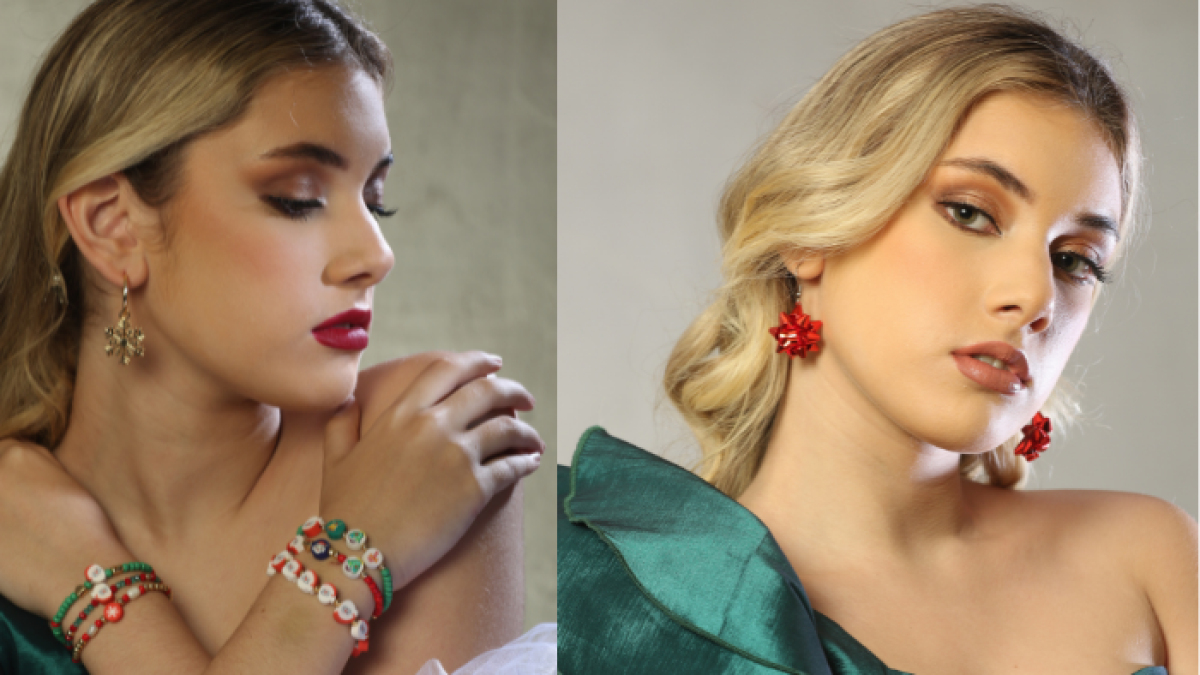 Accesorios con diseños navideños.