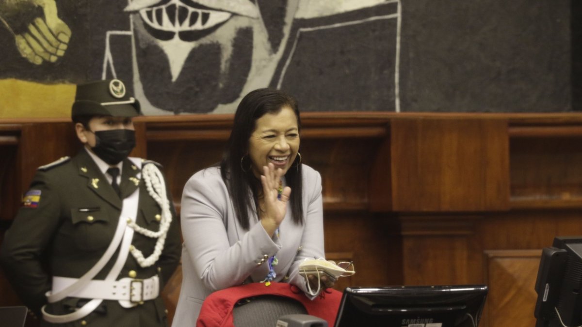 Presidenta. Guadalupe Llori lució este año más preocupada de apagar incendios que de pensar en una agenda para afrontar los problemas del país.