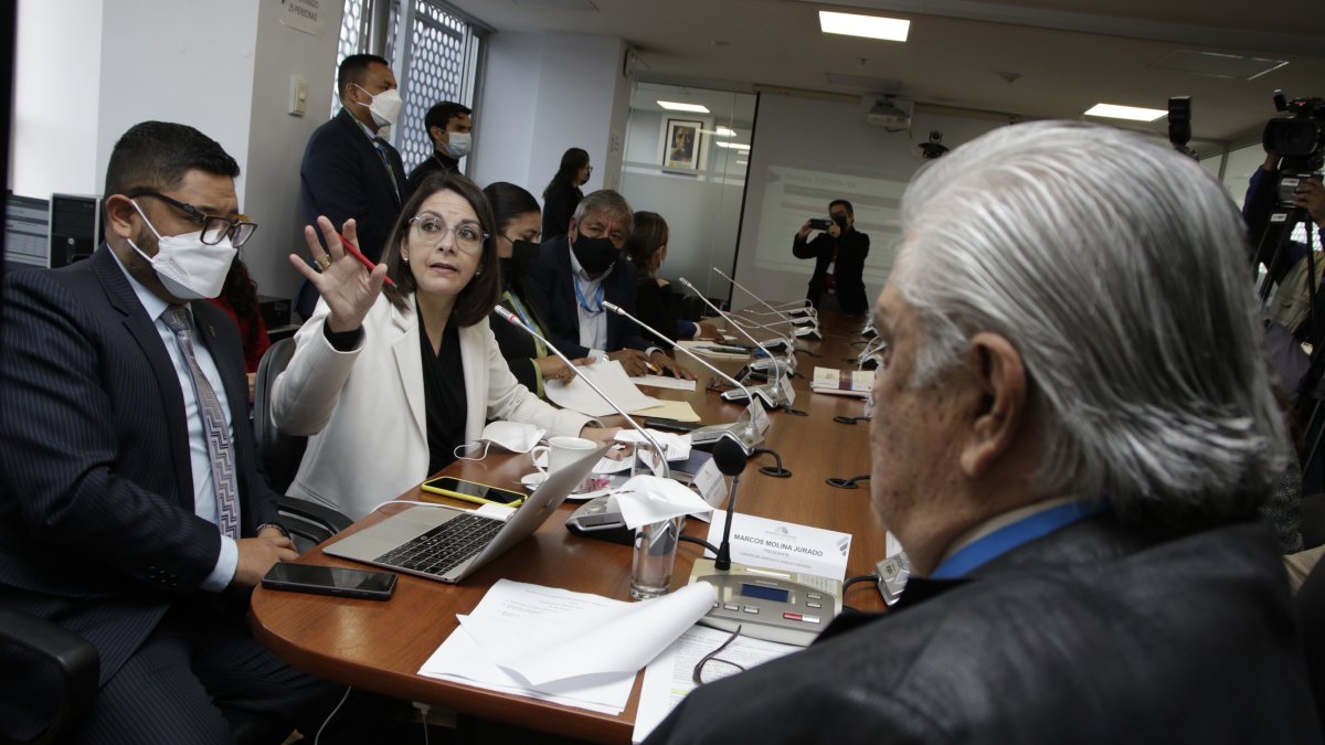 La ministra de Salud, Ximena Garzón, acudió este miércoles 15 de diciembre a la comisión de Salud de la Asamblea para tratar sobre la escasez de medicamentos.