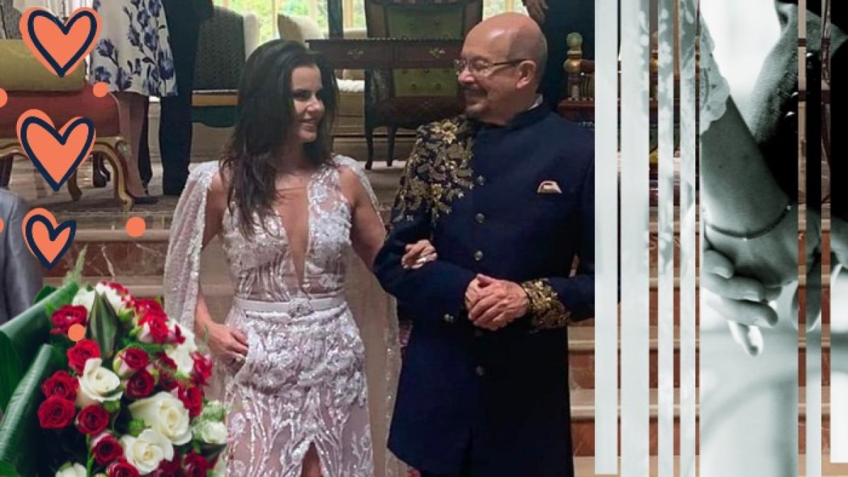 Los esposos tras el enlace.