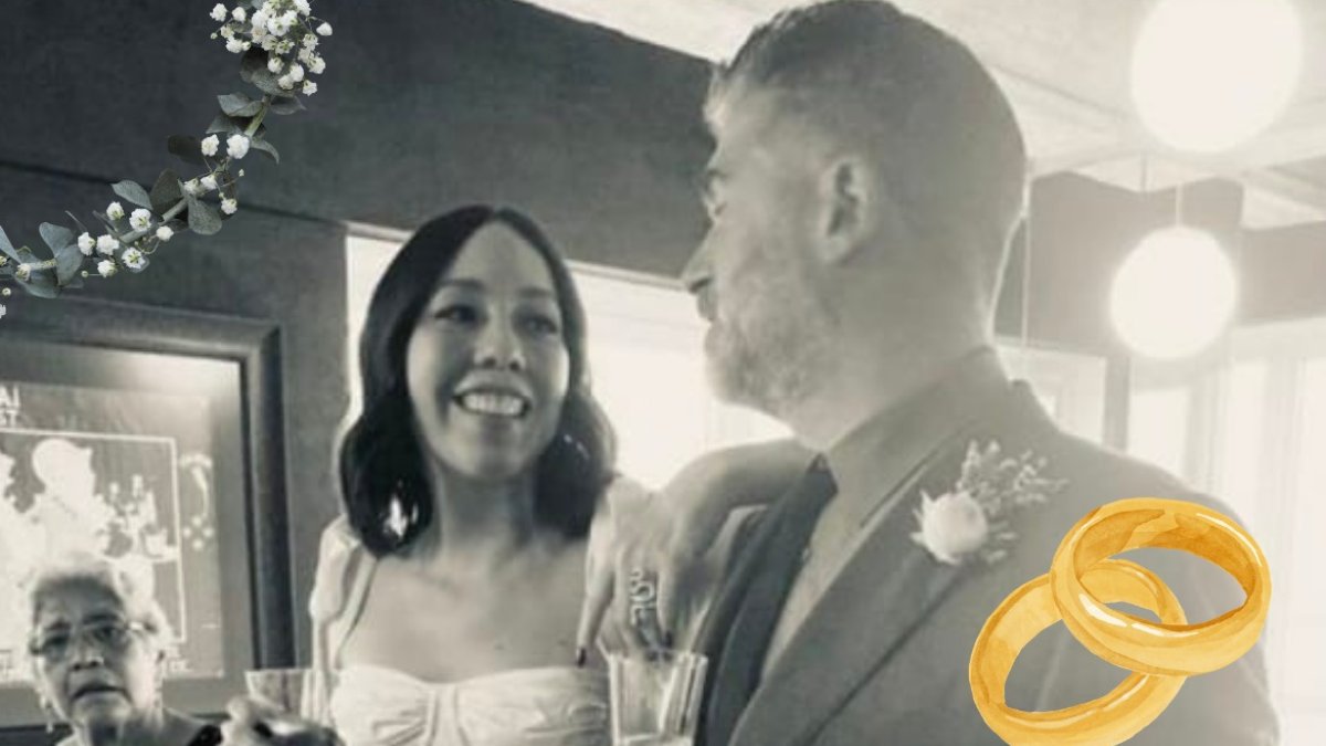 Sebastián con su esposa.