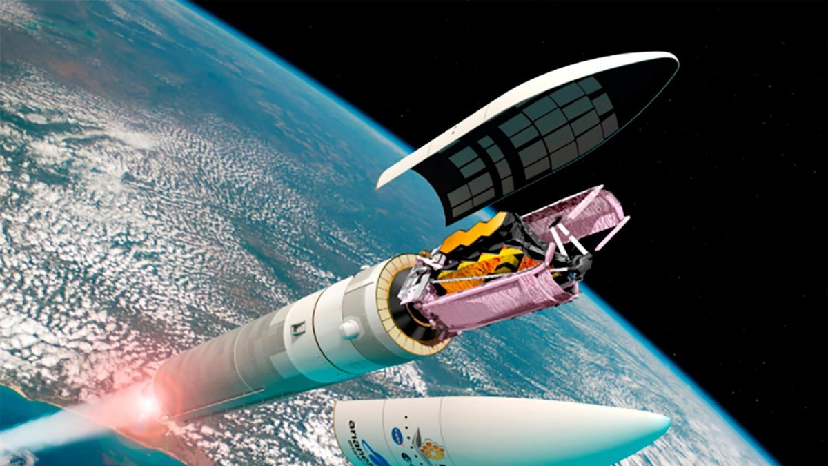 Impresión artística del telescopio espacial James Webb.