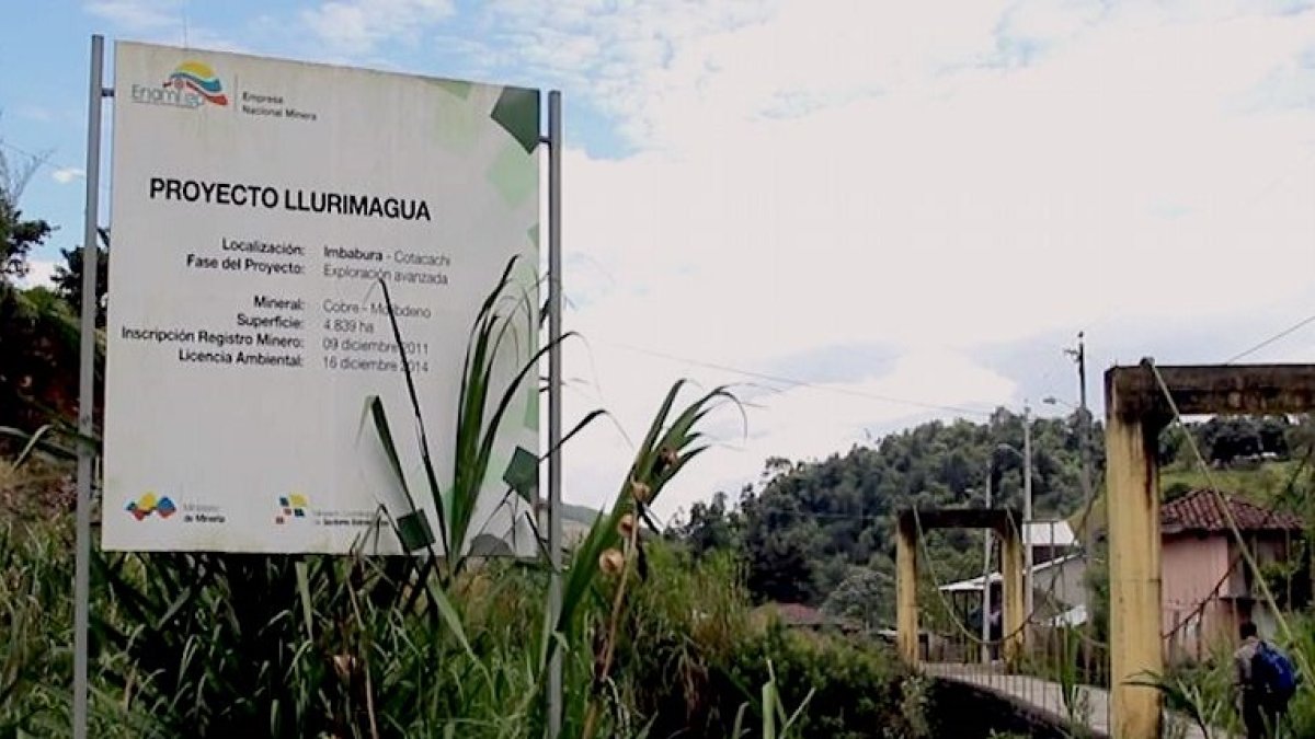 El proyecto minero está ubicado en la provincia de Imbabura, en la zona de Íntag.