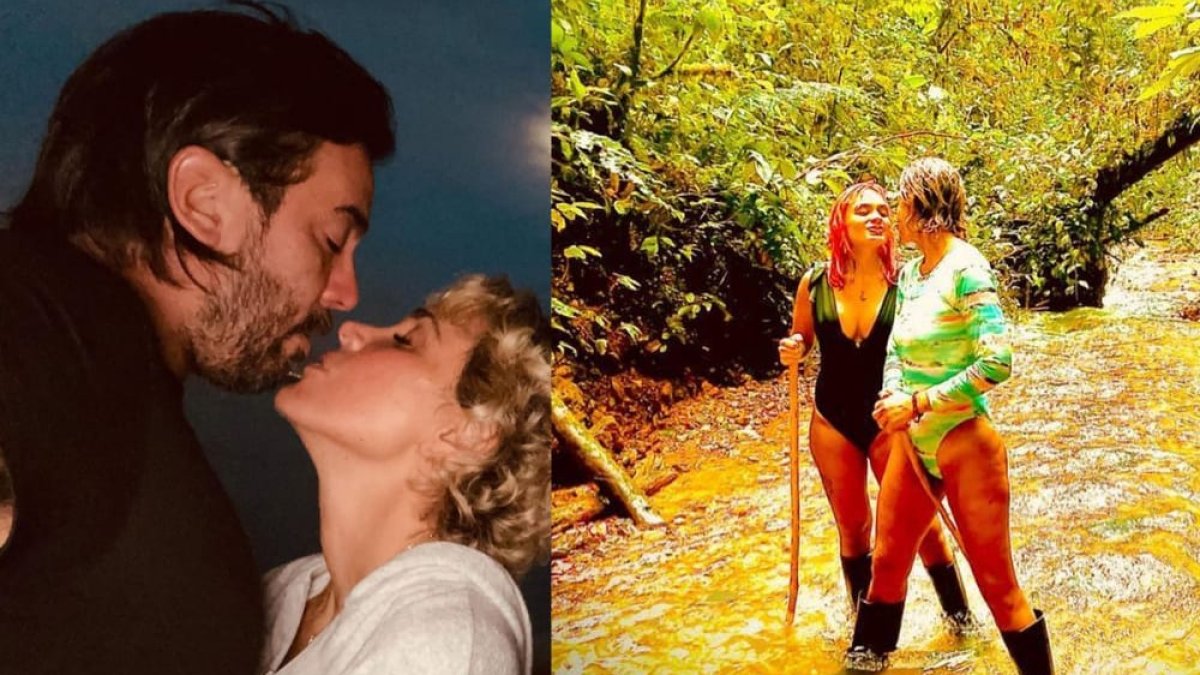 La funcionaria con su pareja y su hija Renatta.