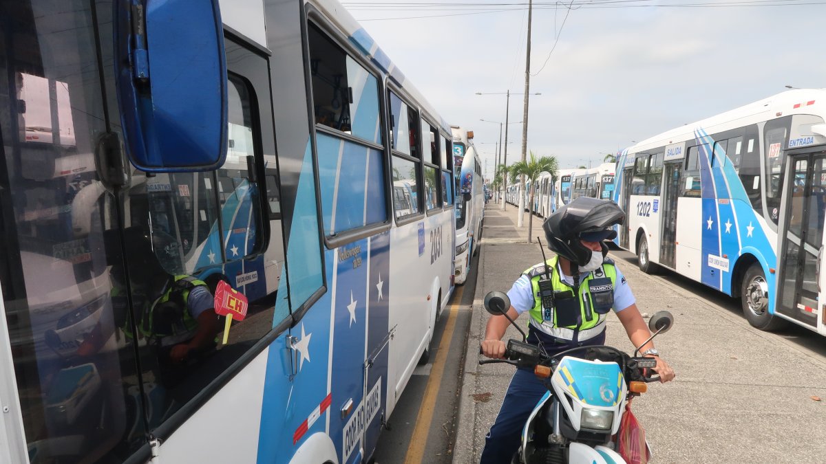 Escenario. Por varias semanas los buses permanecían estacionados en avenidas como la 25 de Julio y Barcelona, al sur.
