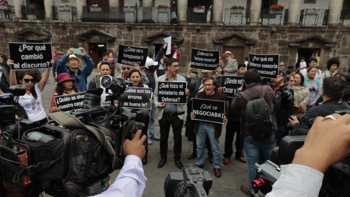 Protesta. En marzo de 2018, tres miembros del equipo de El Comercio fueron secuestrados y asesinados en la frontera norte.