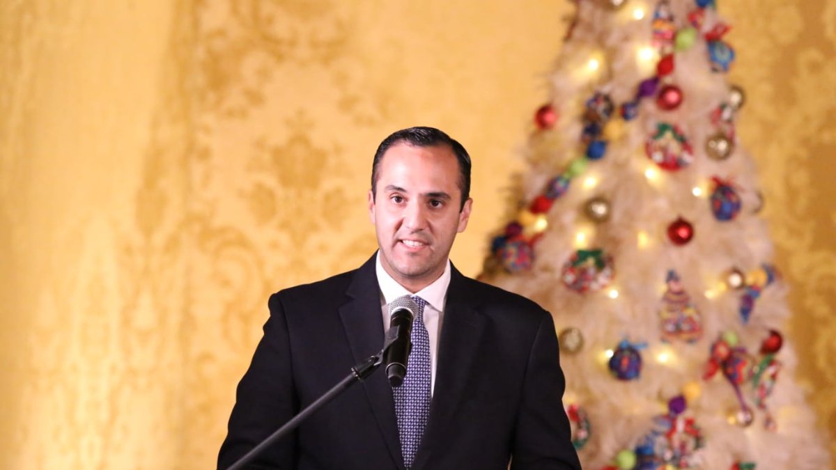 Juan Carlos Holguín en su discurso como nuevo canciller ecuatoriano.