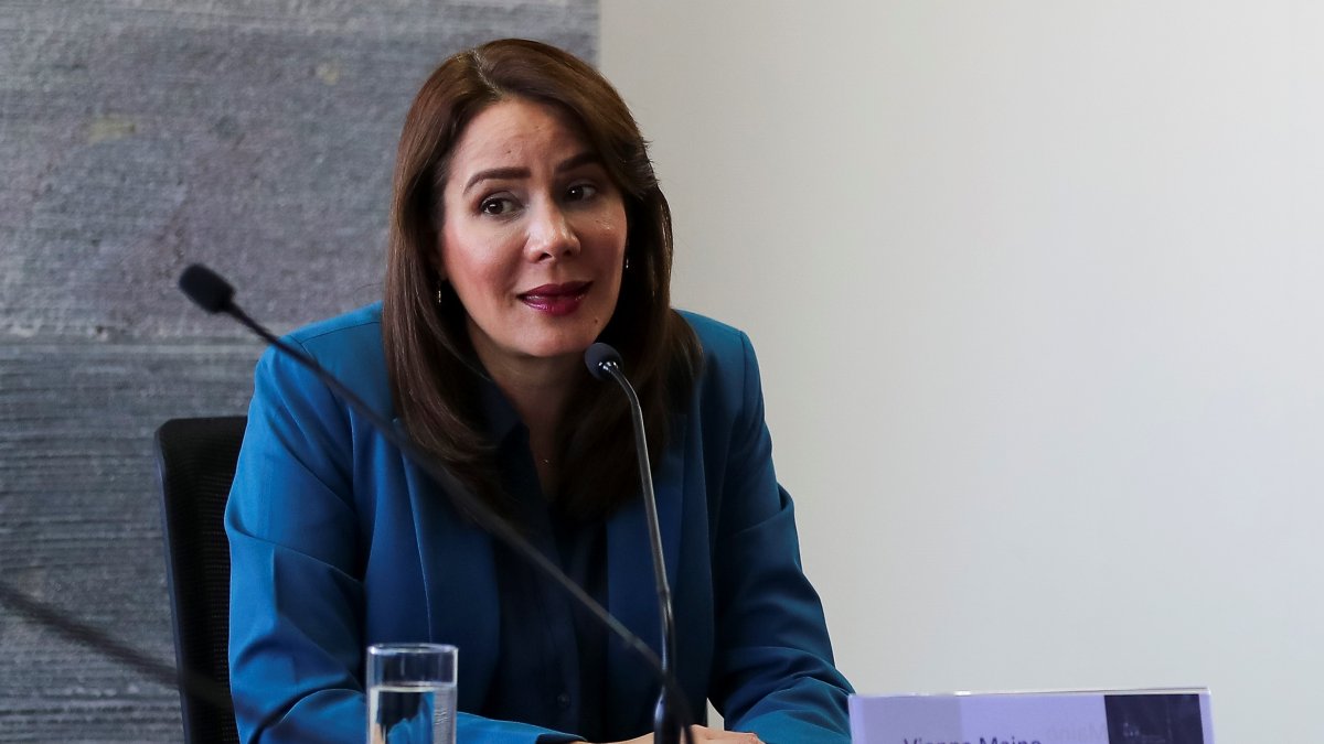 La ministra de Telecomunicaciones, Vianna Maino, durante un acto, en Quito