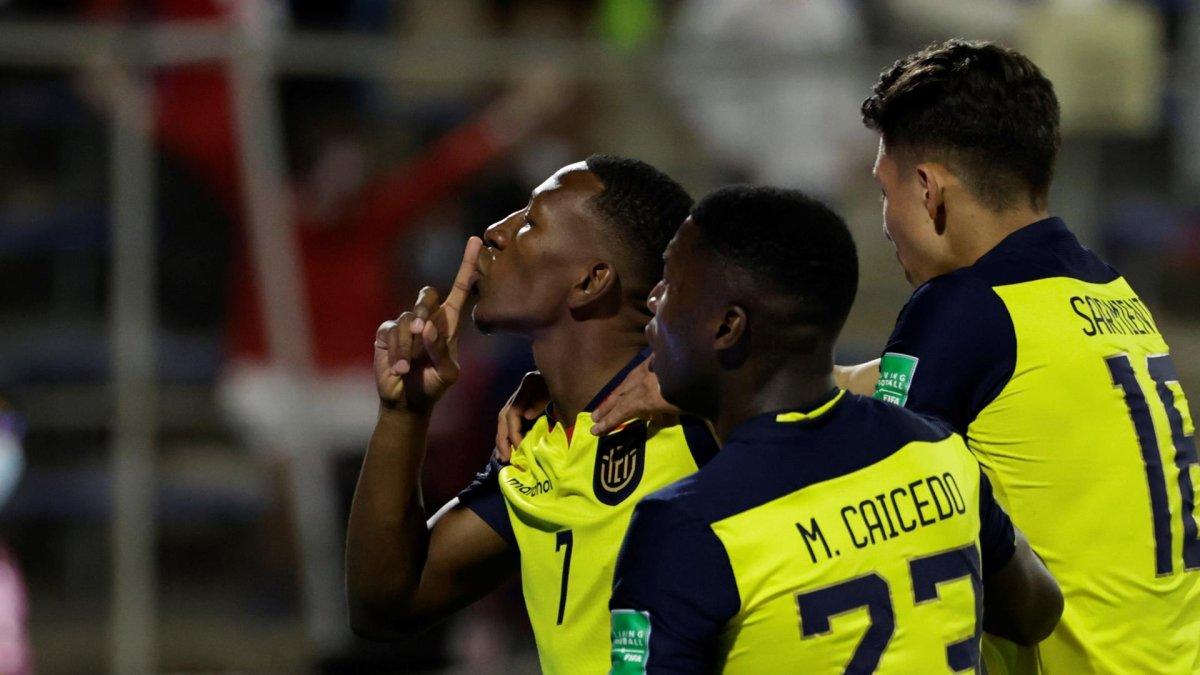 Fotorafía de archivo de jugadores de Ecuador.