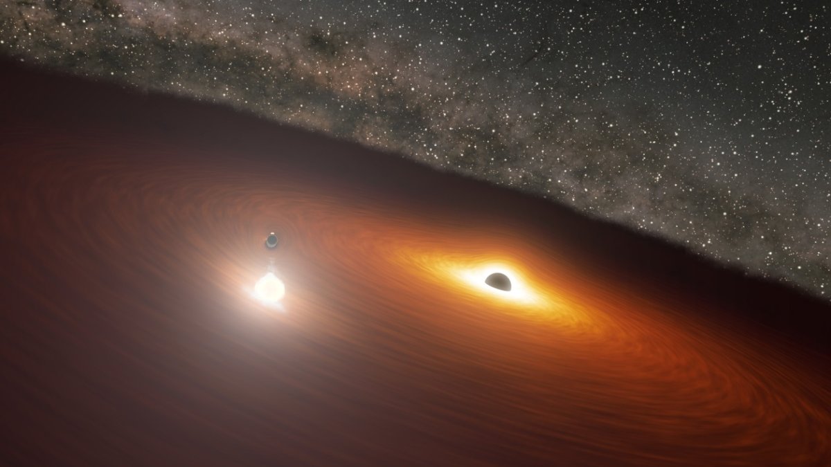 Concepción artística del sistema binario de agujeros negros en OJ 287. / R. Hurt (NASA/JPL) y Abhimanyu Susobhanan (Tata Institute of Fundamental Research) cedida por el IAA.