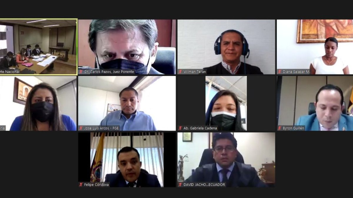 Diligencia. Alrededor de 75 usuarios se conectaron a la diligencia de habeas corpus que busca la libertad de Freddy Carrión.