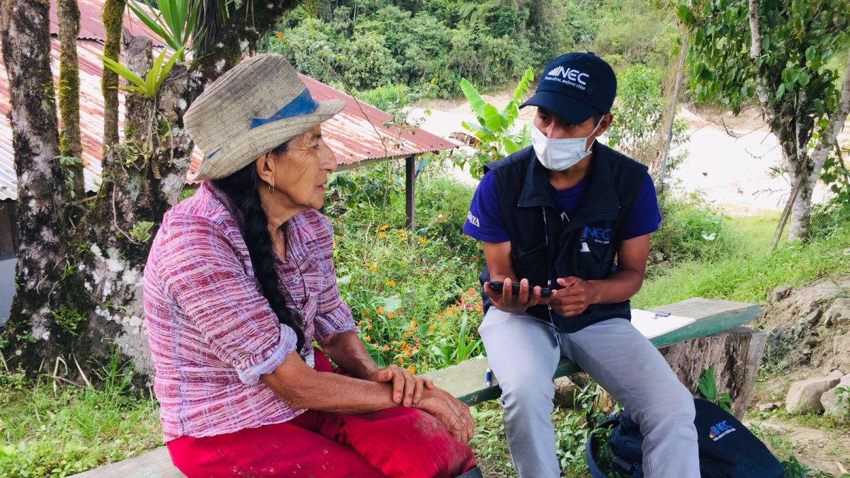 Proceso. El INEC realizó en diciembre de 2021 un censo piloto en el cantón Limón Indanza, Morona Santiago.