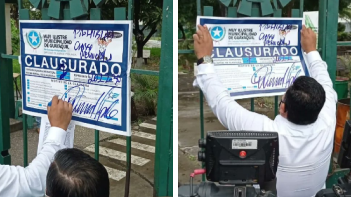 La Alcaldesa de Guayaquil difundió fotos de los establecimientos clausurados.