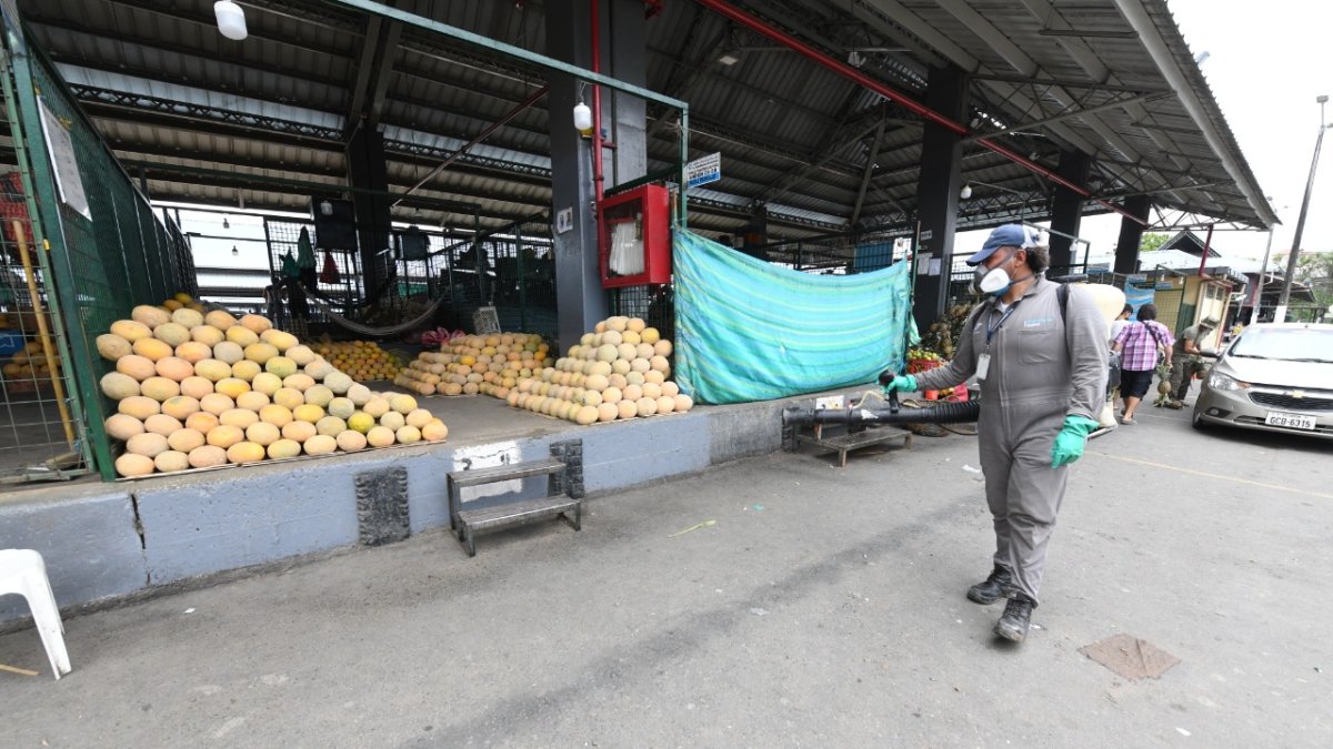 Se realizó la fumigación en la parte de afuera de los mercados