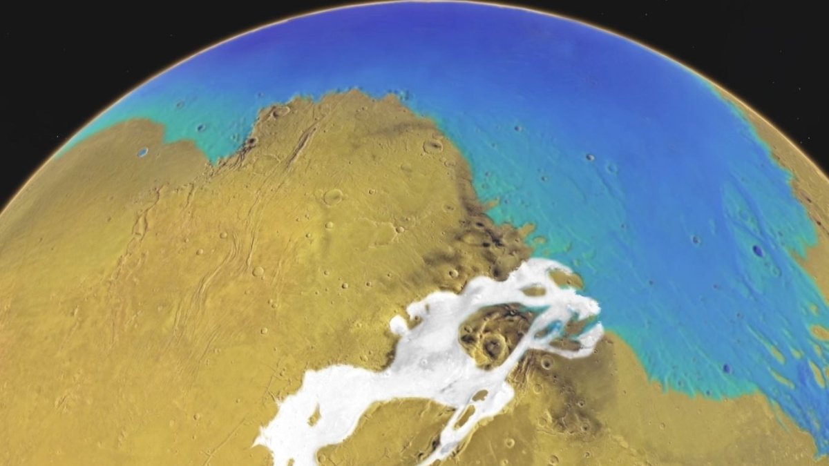   La atmósfera actual de Marte es principalmente dióxido de carbono y extremadamente delgada.  