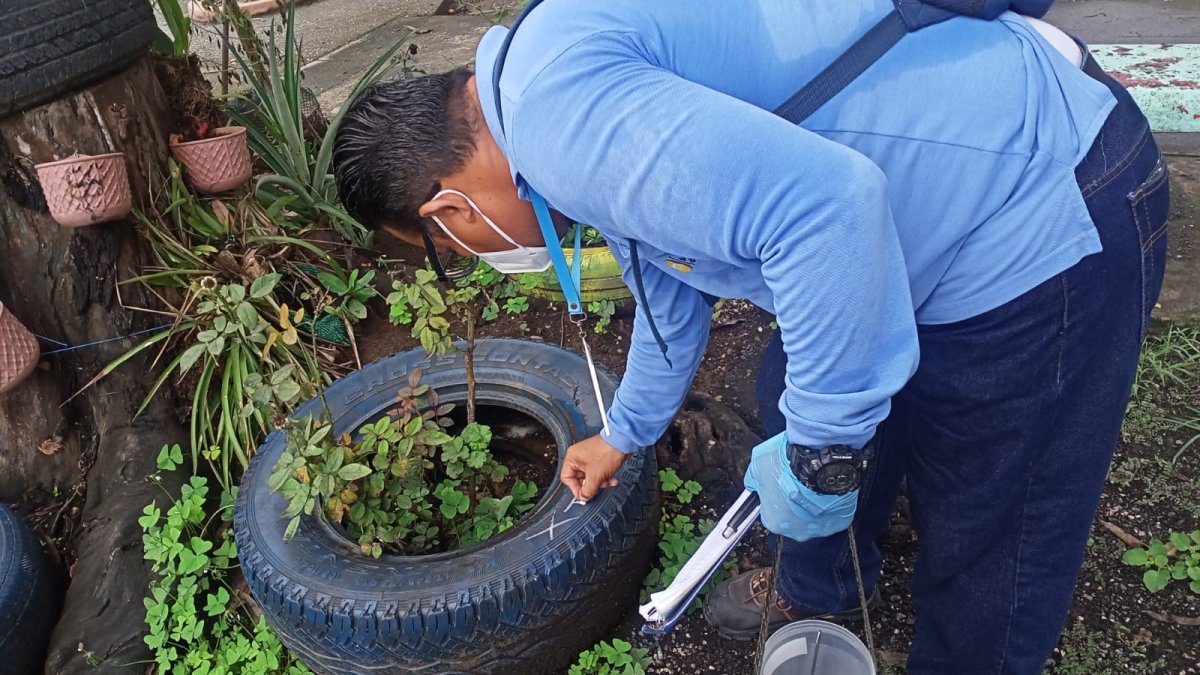 Funcionario del MSP durante un control vectorial en la ciudadela La Alborada el pasado 9 de febrero.