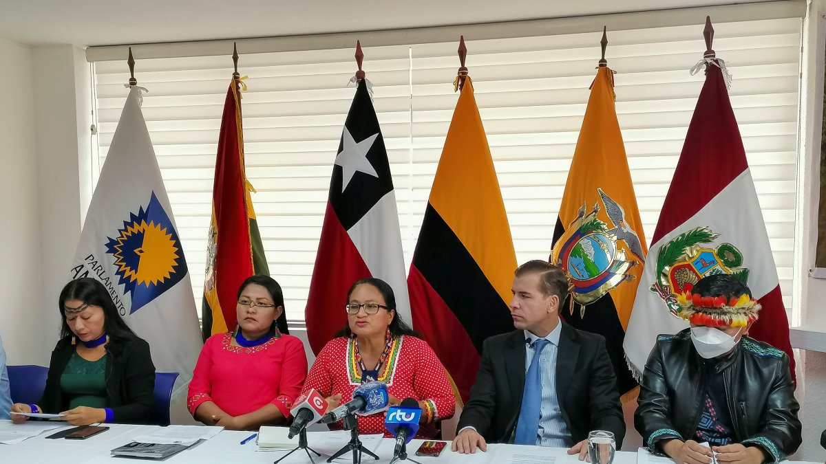 Dirigentes de la CONAIE y de organizaciones indígenas de la Amazonía dieron a conocer la declaratoria