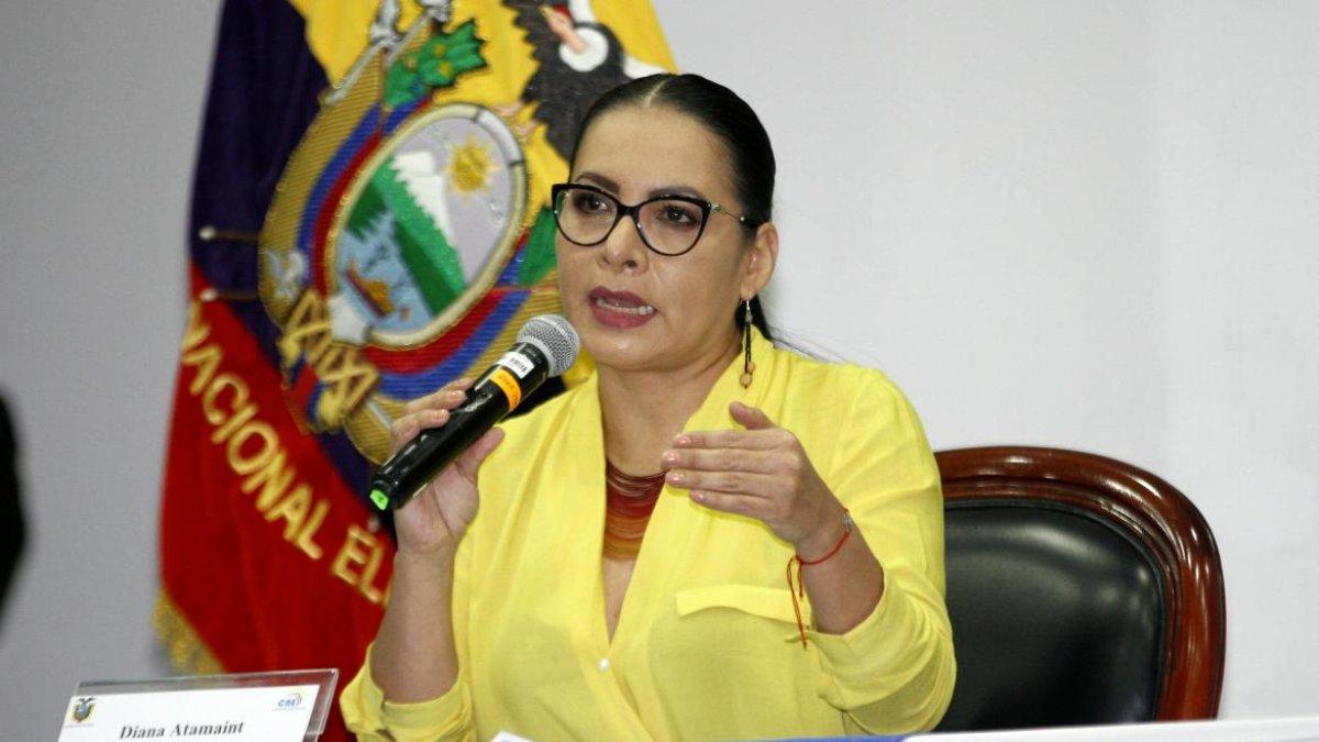 Fotografía de archivo de la presidenta del Consejo Nacional Electoral, Diana Atamint, quien este martes dio detalles del nuevo proceso electoral