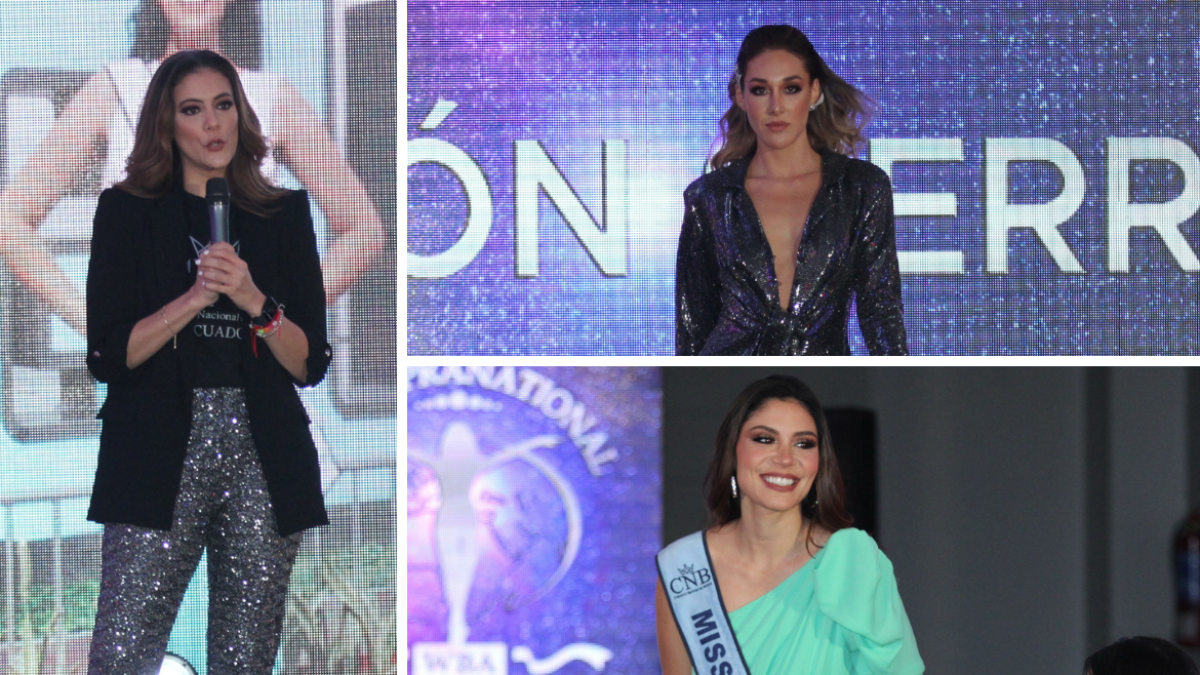 Tahíz Panus, directora del certamen. María Clara Álvarez y Ámar Pacheco.