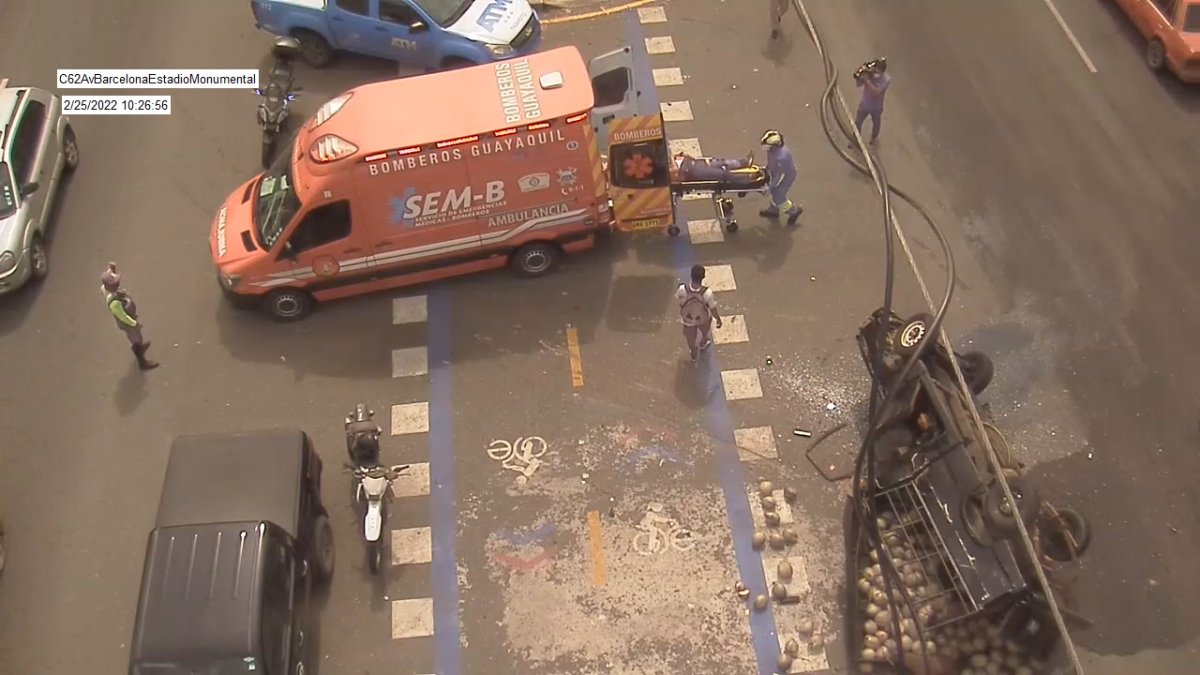 Hecho. El accidente ocurrió frente al estadio Monumental.