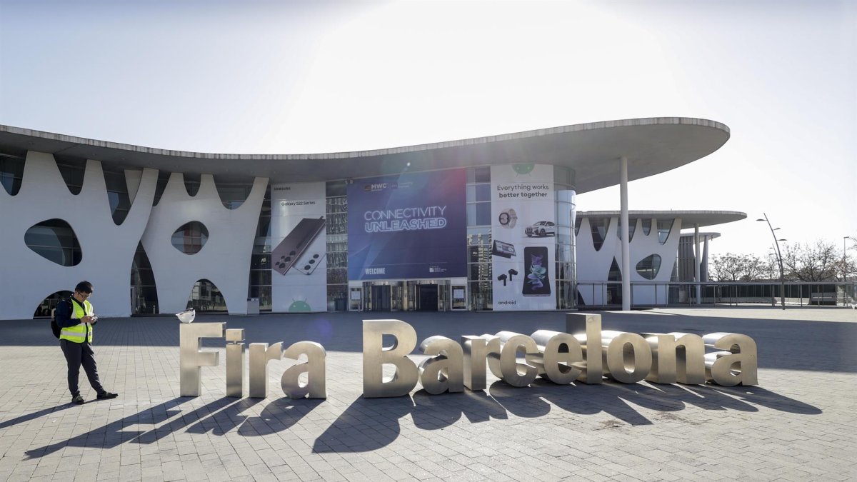 Preparativos de la edición de 2022 del Mobile World Congress (MWC), que arranca el próximo lunes, 28 de febrero.